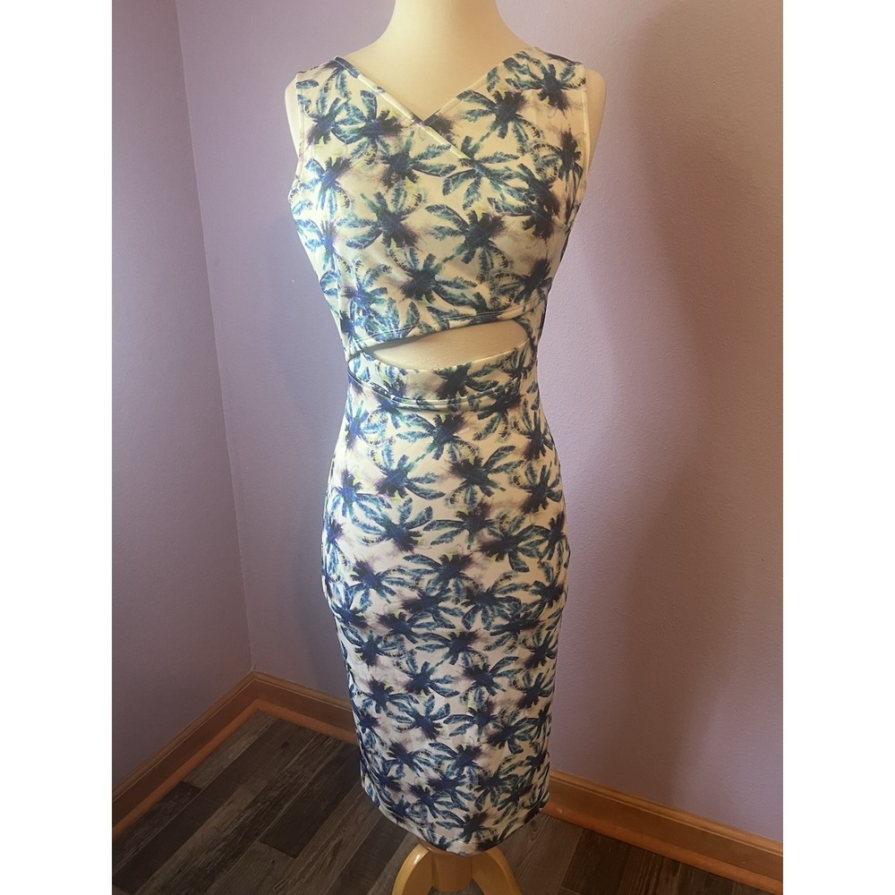 Kind Of Blue Palm Dress Cutout New with Tags Size Small Resortwear Beach